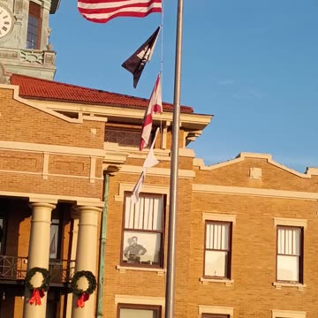Flags Flying at the Old Courthouse Heritage Museum in Inverness, Florida