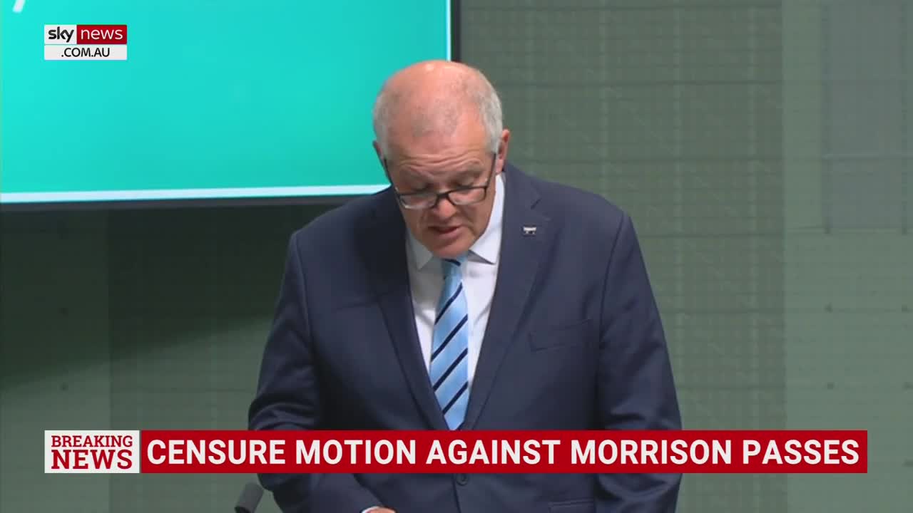 Scott Morrison officially censured