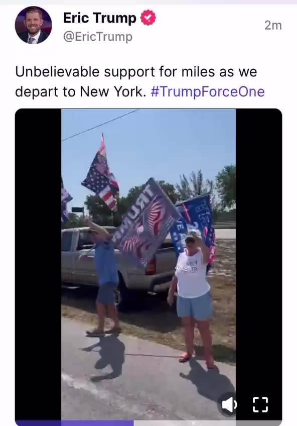 Eric Trump video of Patriots on way to Airport