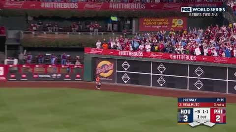 Chas McCormick's INSANE catch to preserve the win for the Astros in World Series Game 5!!