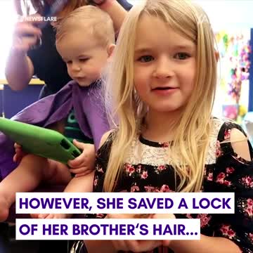 Sister doesn't want her baby brother to get a haircut for the cutest reason