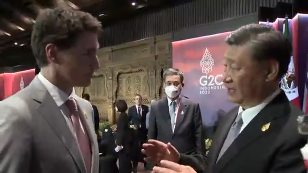 Xi Jinping scolding Canadian Prime Minister Trudeau during the G20 conference