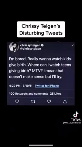 Some of Chrissy Teigen's pedophile tweets between 2011-2014 that she later DELETED after PIZZAGATE SCANDAL became known