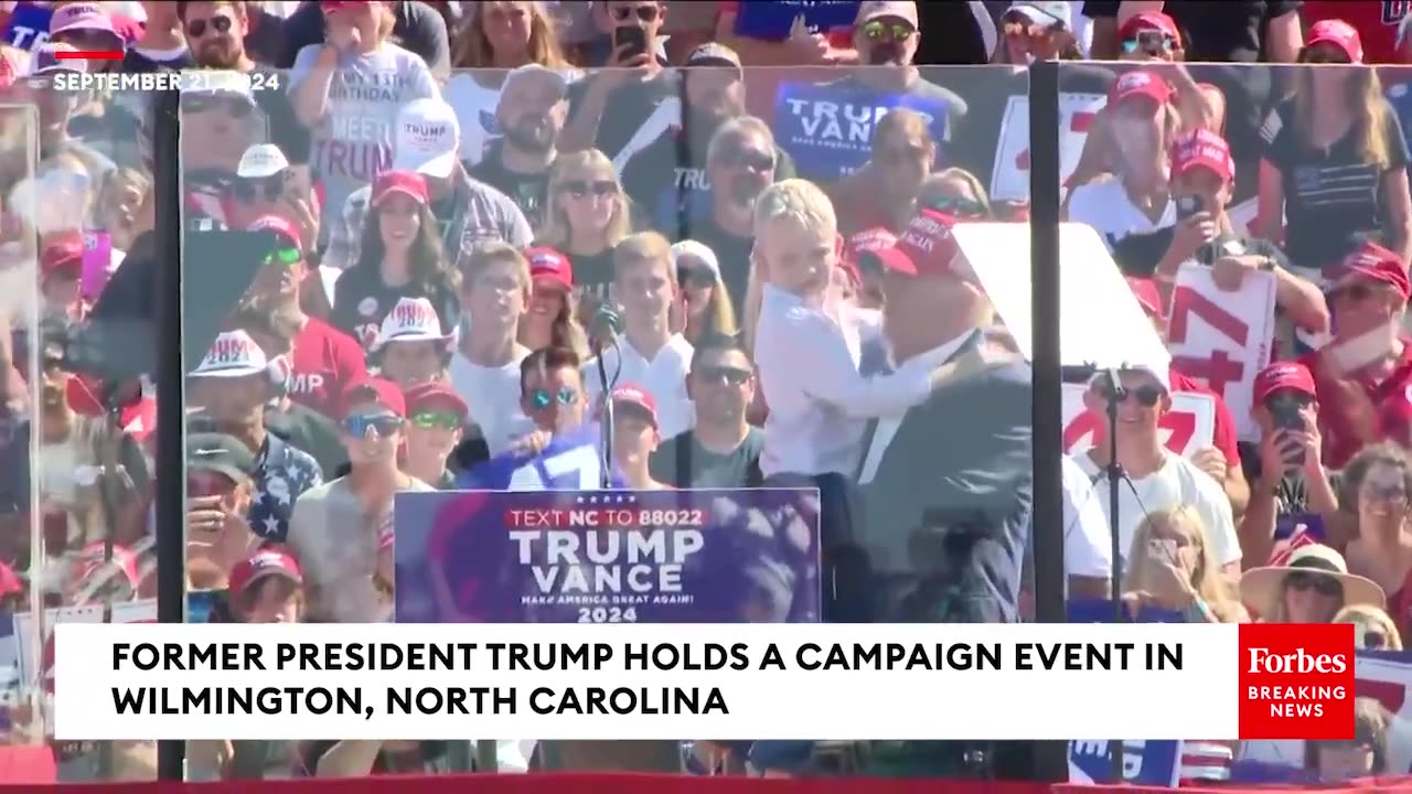 Luke Trump, Former President Trump's Grandson, Joins Him Onstage At North Carolina Rally