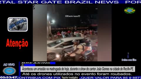 Um arrastão na madrugada de hoje, durante o show do cantor João Gomes na cidade de Recife-PE.