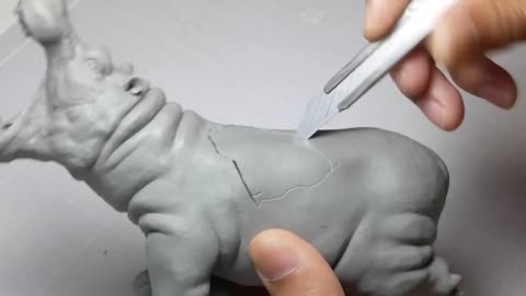 How To Make a Zombie Hippo in Crocodile Lake with Polymer clay, Epoxy Resin and UV Resin