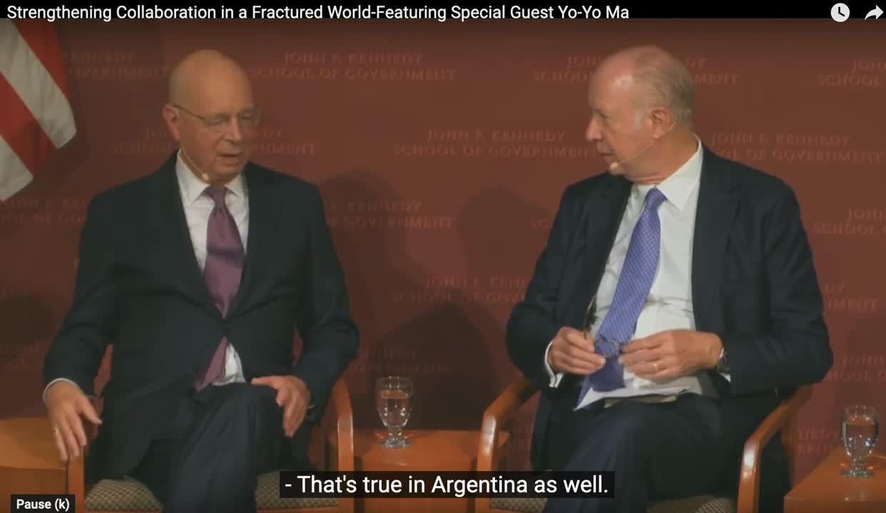 Klaus Schwab (WEF) and David Gergen (Bohemian Grove) discuss "penetrating" global cabinet positions