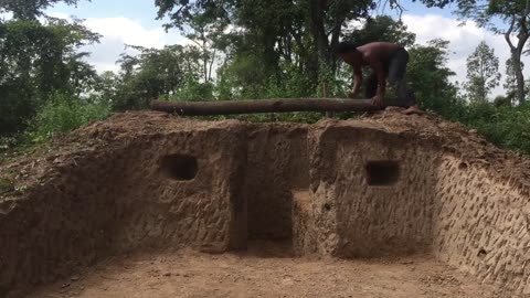 Unbelievable! A Small Hill become Beautiful Underground House Build by a Men - Hobbit House part 1