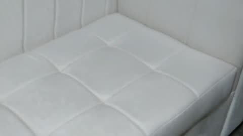 White Pearl Fabric Sofa Design