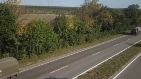 The Russian military convoy heading to Izyum front