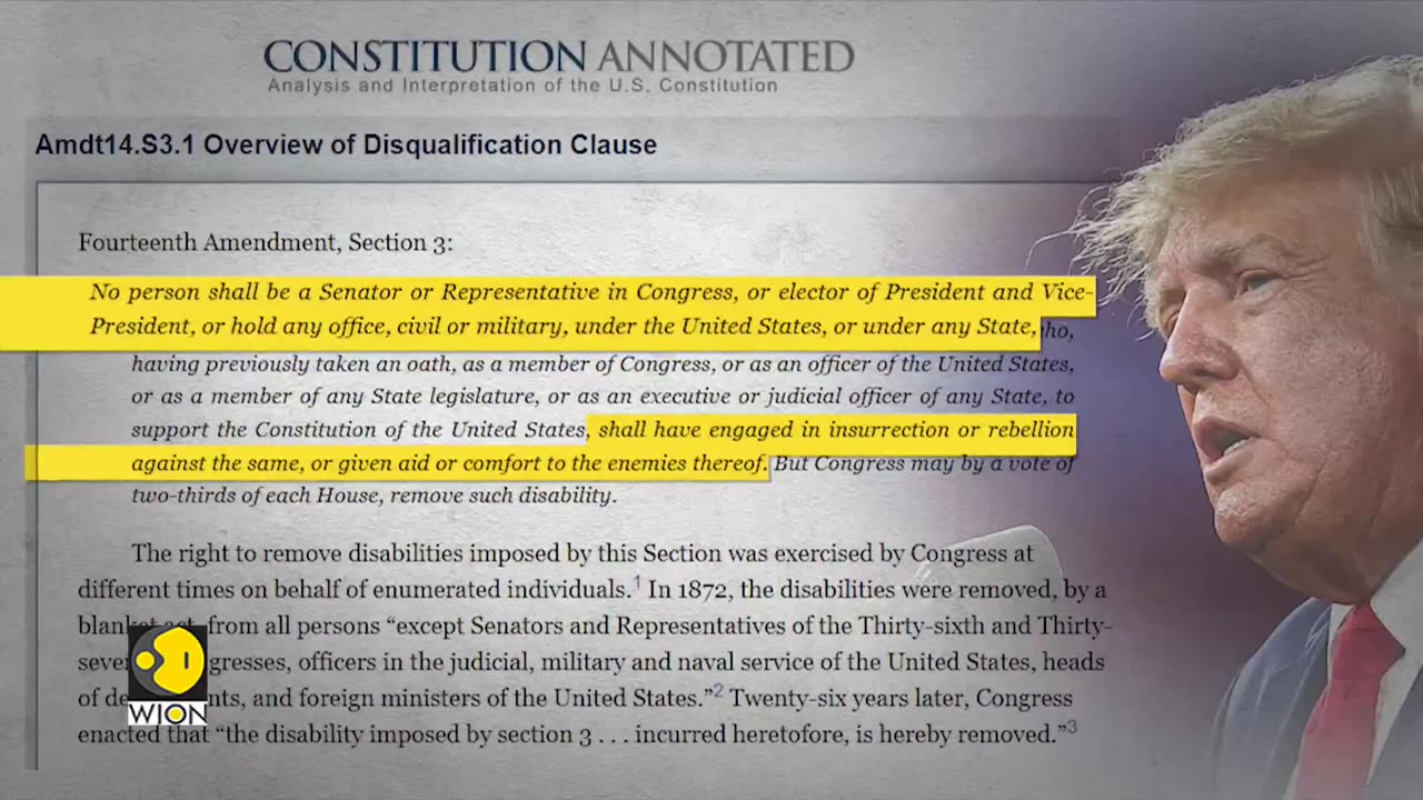 Well Donald trump's disqualified from 2024 presidential election