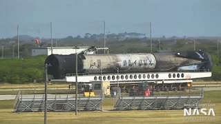 Falcon 9 B1077 first stage placed in SpaceX hangar