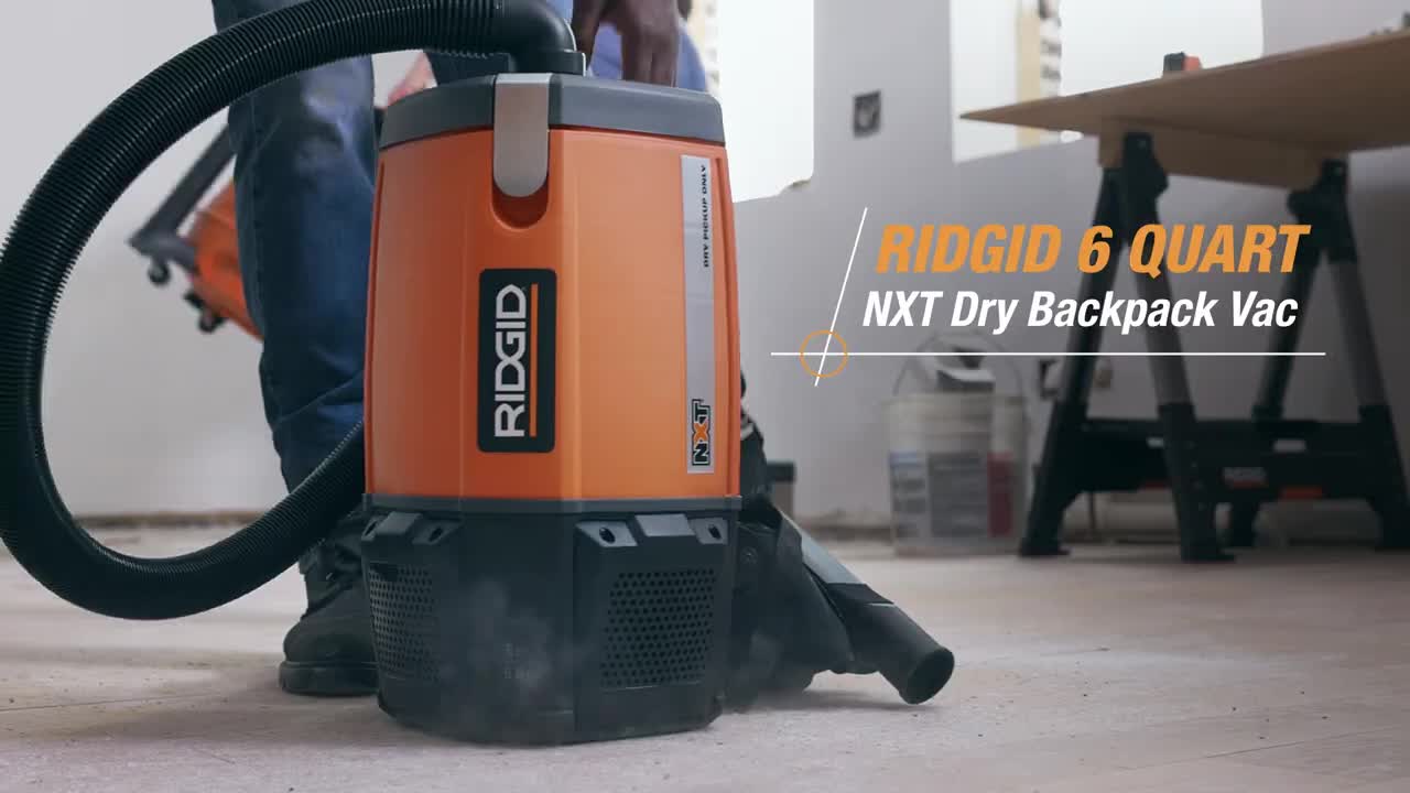 RIDGID? 6 Quart NXT Dry Backpack Vac