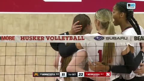 A SCARY point! The Cornhuskers dominate! #NCAAWVB #HuskerVB