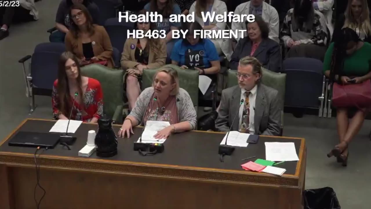 A woman testified before the Louisiana House of Representatives in opposition to HB 463