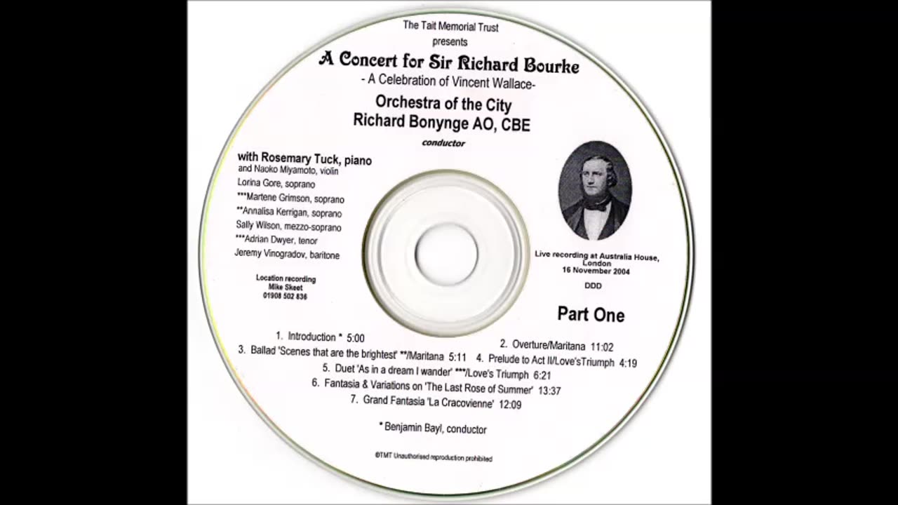W.V. Wallace (Part 1)-A Concert for Sir Richard Bourke Australia House 2004