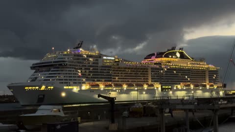 MSC Virtuosa Departure with Horn 4K in Ponta Delgada, Sao Miguel Azores Portugal 14.11.2024 #cruise