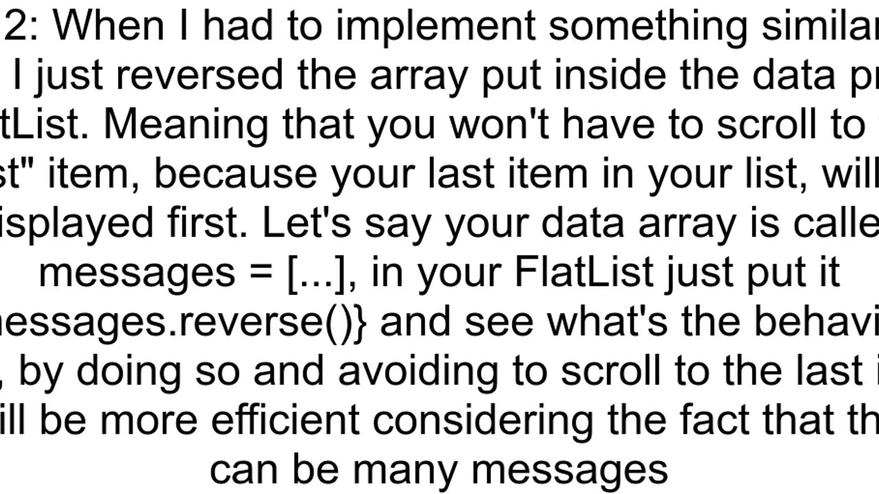 How to show flatlist last part first