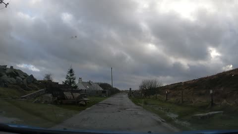 Leaving an abandoned quarry. Driving in Dartmoor. GoPro. March 2023