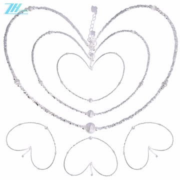 925 Sterling Silver Pendant Silver bead pendant Women Jewelry Gift full strand 16inch 07