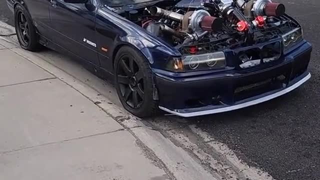 Take a look at the exaggerated internal configuration of the car engine.