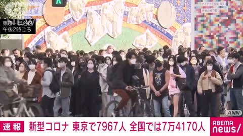 【速報】新型コロナ新規感染 東京7967人 全国7万4170人 厚労省(2022年11月5日)