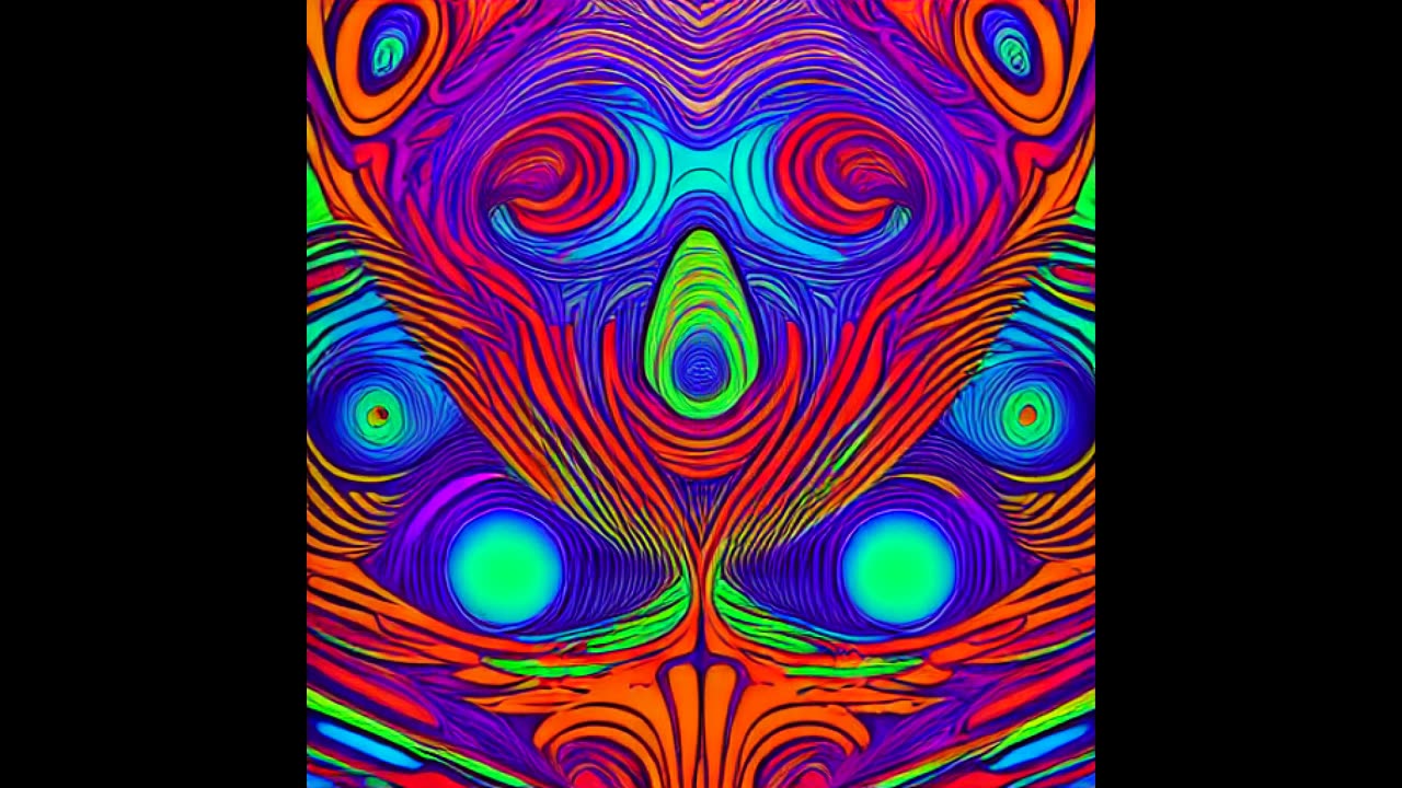 Psychedelic rave music mix, every image is unique.