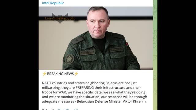 Belarusian Defense Minister Viktor Khrenin: NATO is preparing for a real war: