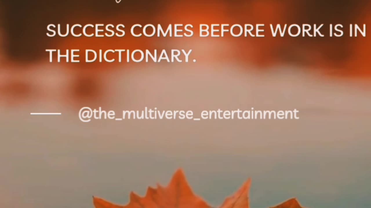 The only place where success comes before work is in the dictionary.