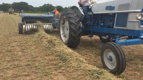 Ford 6000 Tractor running a Ford Baler