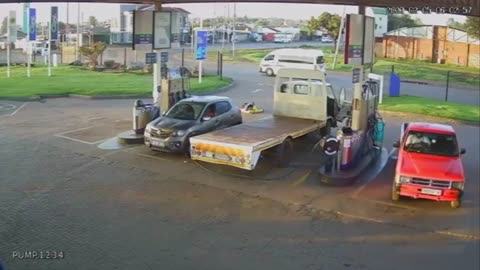 Dude pistol whips and fatally shoots a man after an altercation at the gas station.