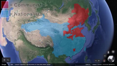 The Chinese Civil War in 1 minute using Google Earth