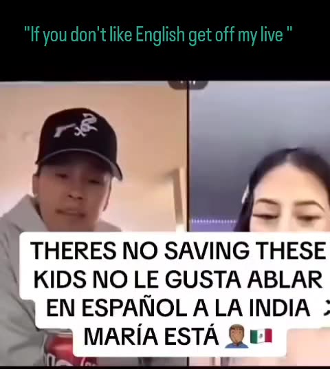 If you don't like understand English your welcome to fuck off is what she was saying