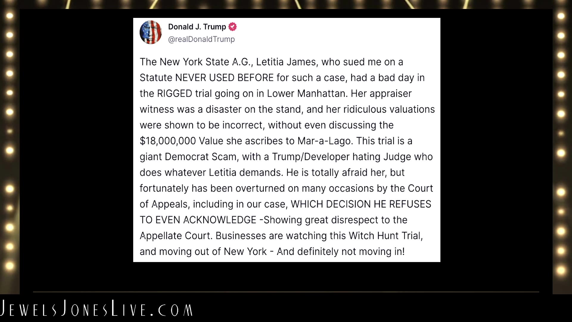 #TrumpTruths Oct 19, 2023, 6:29 AM