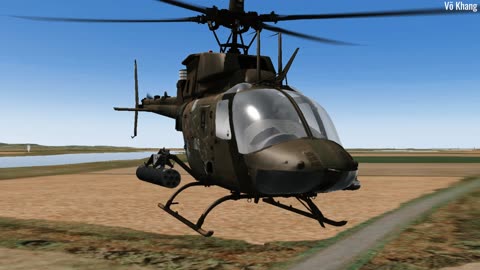 OH-58 Kiowa attack reconnaissance helicopter fires missile to destroy target