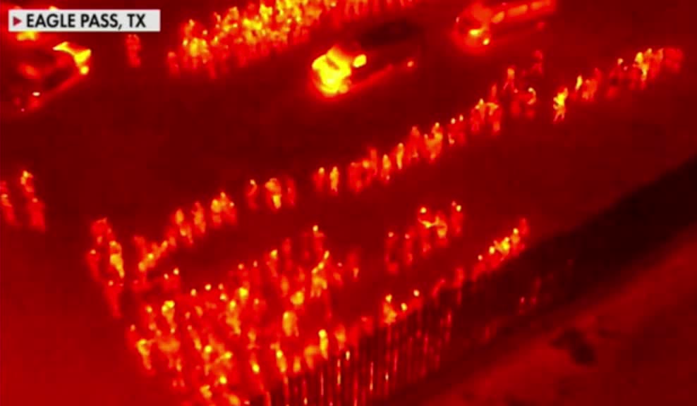 Thermal Drone captures video of hundreds of illegal aliens invading America