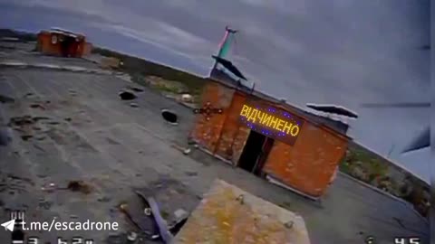 FPV-Drone destroys the position of rashists on the roof of a high-rise building.