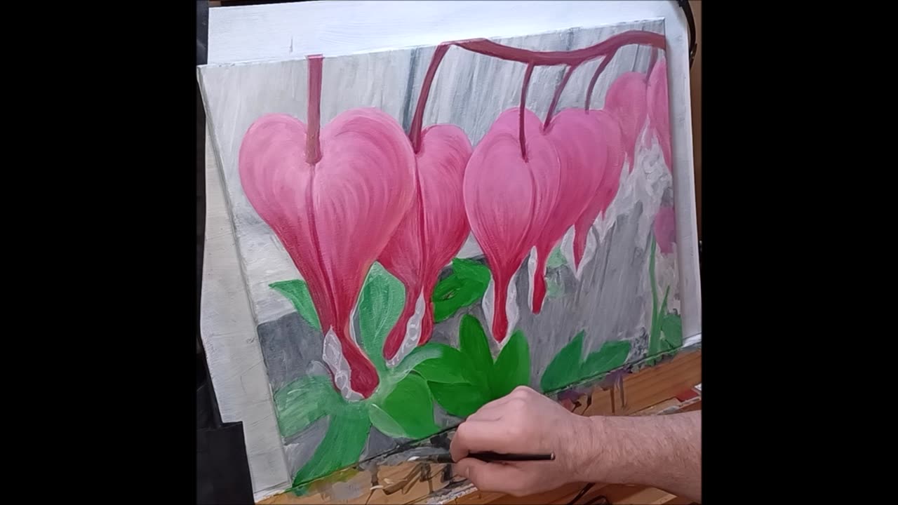 Painting Timelapse: "Bleeding Hearts" by Mark J. Allen - Marjasall Productions