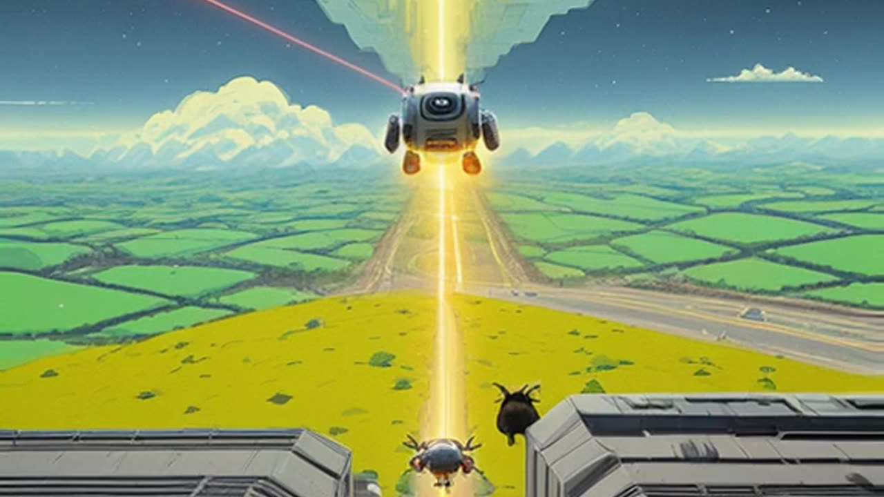 Tiny Sheep vs. Giant Robot: Epic Cartoon Chase!