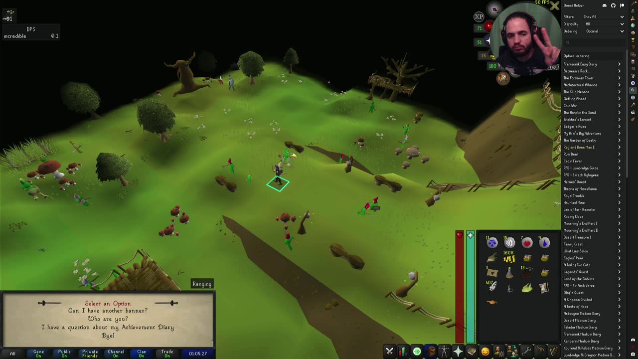 old school runescape questing stream