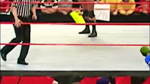 Triple H attempts to engage in a physical altercation with a young WWE fan.