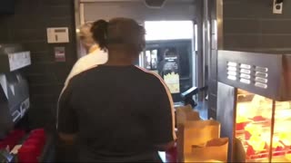 President Trump working the drive-through at McDonald's