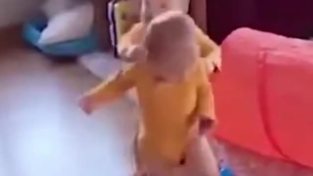 Cute baby playing