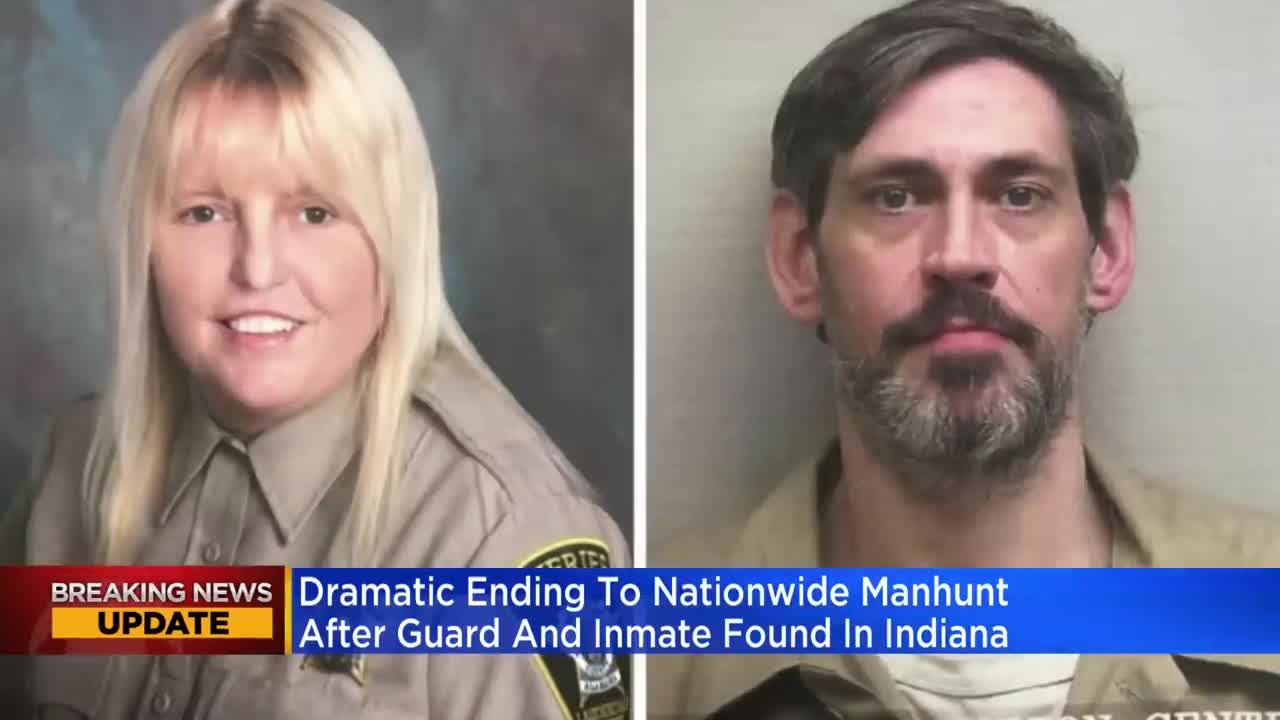 Dramatic ending to nationwide manhunt after guard and inmate are found in Indiana