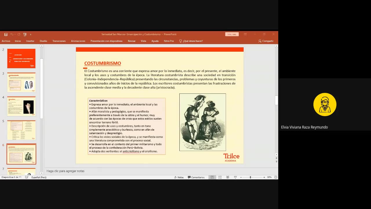 TRILCE SEMESTRAL 2021 | SEMANA 12 | LITERATURA: EMANCIPACIÓN Y COSTUMBRISMO