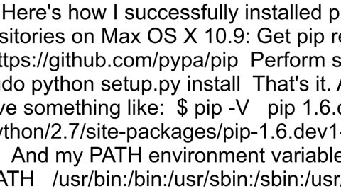 Can39t find Pip executable on Mac OS X