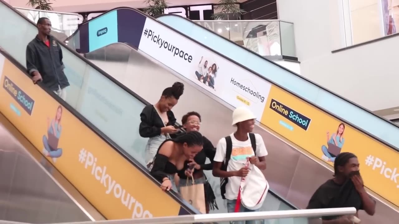 Escalator thong prank