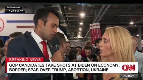 Dana Bash presses Vivek Ramaswamy on his Ukraine comments from debate