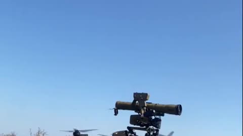 Russians strap an ATGM on a drone.