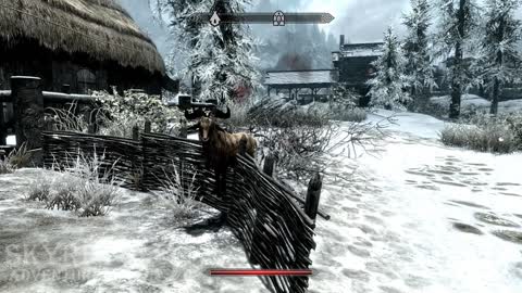 Goat got stuck,skyrim